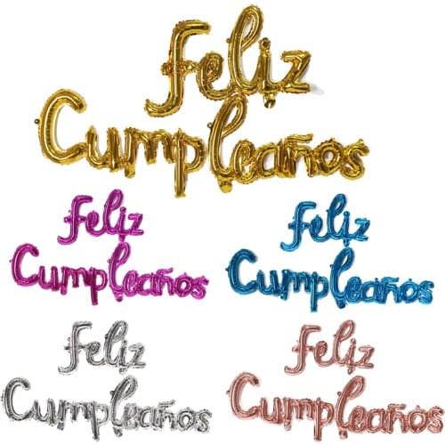 1pc Conjoined Spain Happy Birthday FELIZ CUMPLEANOS Letter Balloons Foil Alphabet Balloon Kids Baby Shower Party Decorations