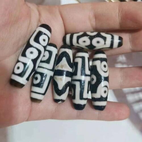 1pcs/lot natural agate two-eye and three-eye dzi Patina Weathered pattern accessories gem jewelry wholesale folk-custom diy