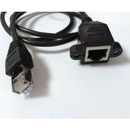1000pcs RJ45 Male to Female Screw Panel Mount Ethernet LAN Network Extension 30cm Cable Selling