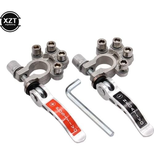 2 PCS 12V 24V Car Battery Terminal Wire Cable Clamp Terminal Quick Disconnect Shut-Off Connectors For Car Auto Accessories