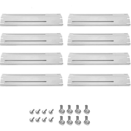 4Pcs Universal Adjustable Porcelain Coated Grill Heat Plate Shield Burner Cover Extendable Easy Installation Grill Heat Shield