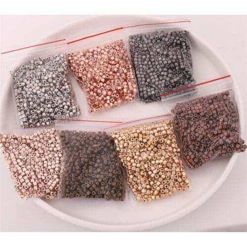 500pcs 4x4mm ABS Faceted Cube Beads Square Spacer Column Loose Beads With Hole For DIY Jewelry Making Findings Accessories