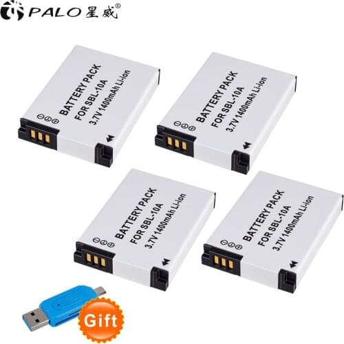 4Pcs 3.7V SLB-10A SLB10A SLB 10A Camera Battery for Samsung PL50 PL60 PL65 P800 SL820 WB150F WB250F WB350F WB750 WB800F WB500