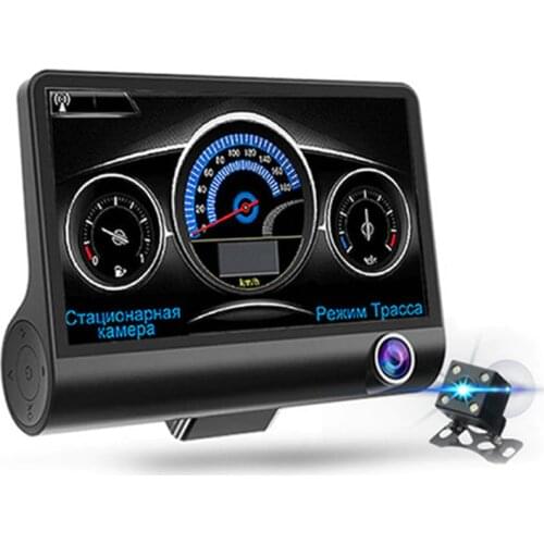 3 In 1 Radar Car Dvr Gps Tracker 4.0 Inch 3 Way Cameras Video Recorder Radar Detector Dashcam Camcorder Russian Voice