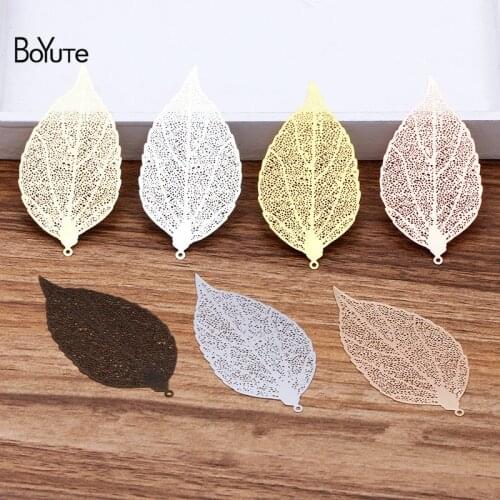 BoYuTe 20Pcs 78*38*0.3MM Big Metal Brass Filigree Leaf Pendant Charms Diy Hand Made Jewelry Accessories