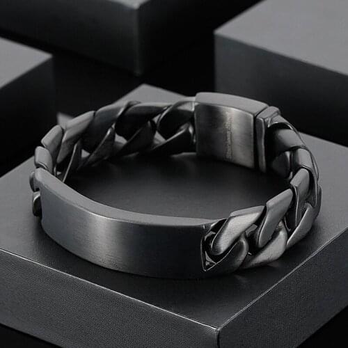 Stainless steel bracelet European and American black titanium steel bracelet Fashion trend titanium steel jewelry