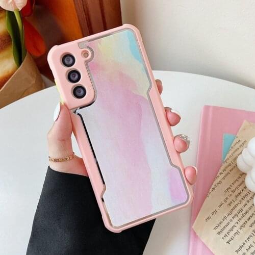 Luxury Watercolor Camera Protection Case for Samsung S21 S20 S10 Plus Note 10 20 Ultra A51 A71 A21S A12 A50 A70 Shockproof Cover