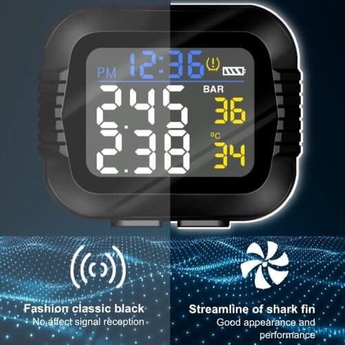 Motorcycle TPMS Tire Pressure Monitor Mountain Bike Wireless Tire Pressure Monitoring Instrument Small Portable Waterproof