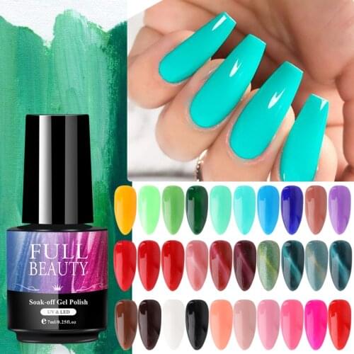 7ml Gel Nail Polish Semi Permanent Gel Varnish Base Top Coat Gel Soak Off UV LED Lamp Nails Art Manicure Gel Lacquer GL9D01-10