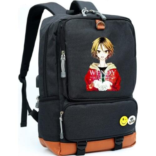 Japanese Anime Haikyuu Canvas Backpacks 2 Colors Printnig Laptop Rucksacks Kawaii Preppy Mochila School Bags Large Travel Pack