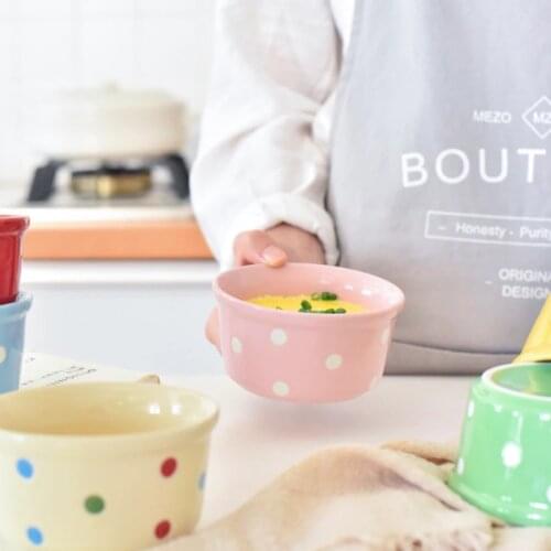 Nordic Ceramic Salad Bowl Candy Color Breakfast Cereal Fruit Bowl Dessert Soup Noodle Bowl Microwave Oven Special Tableware