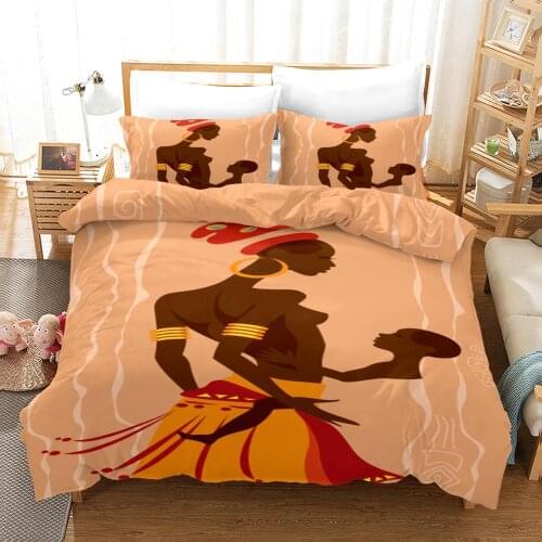Woman Bedding Set BeddingOutlet African Woman King People Duvet Cover Desert Geometric Home Textiles Red Sun Bedclothes