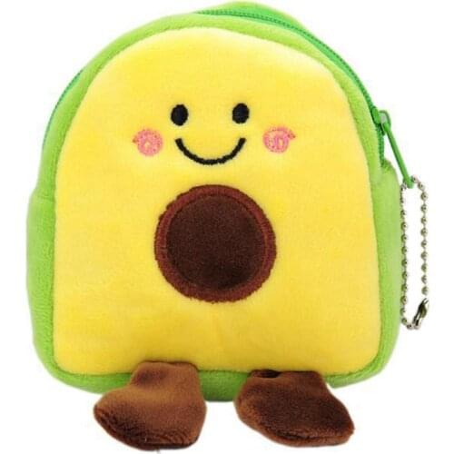Avocado Wallet Soft Plush Money Coin Bag Lovely Keychain Wallets Mini Purse Cute Small Pocket Women Girls Clutch Bags Zipper