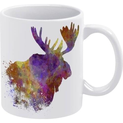 Deer Head Mug Cereal Mug Wholesale Colored Ceramic Cups