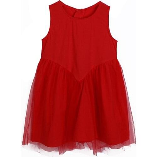 Girl Summer Dress Princess Costume 2018 Kids Clothes 2-14Y Baby Girls Red Mesh Prom Evening Dresses Children Party Dress