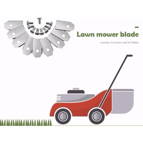 45pcs Mower Blades Stainless Steel Brush Cutter Parts Replacement Straight Blade for Lawn Mower Trimming Machine