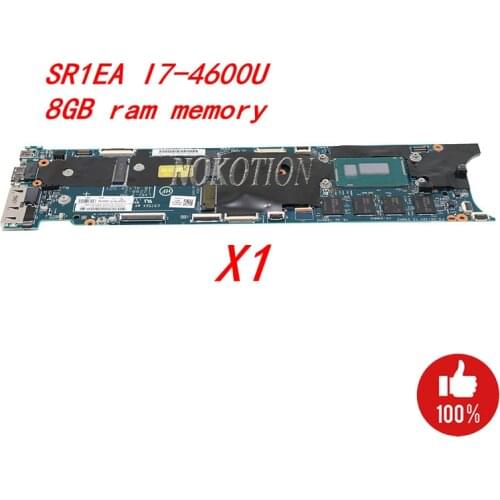 NOKOTION FRU 00HN769 Laptop motherboard for Lenovo Thinkpad X1 Carbon Gen2 Ultrabook SR1EA I7-4600U 8GB memory Main board Works