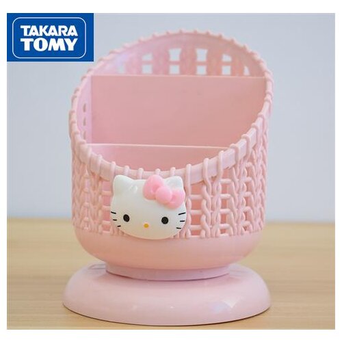 TAKARA TOMY cute cartoon Hello Kitty oblique pen holder simple creative fashion small fresh student desktop storage pen case