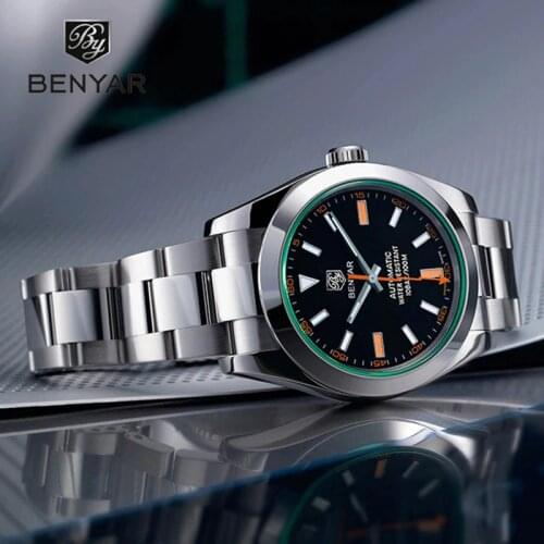 2021 BENYAR Men Mechanical Watches Sapphire Luxury Brand Automatic watch men 100M Waterproof Sport watch relogio masculino 5176