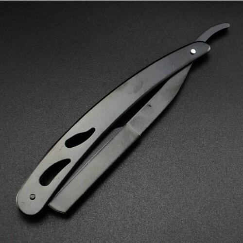 Men Shaving Barber Tools Hair Razor and Blades Antique Black Folding Shaving Knife Stainless Steel Straight razor Holder