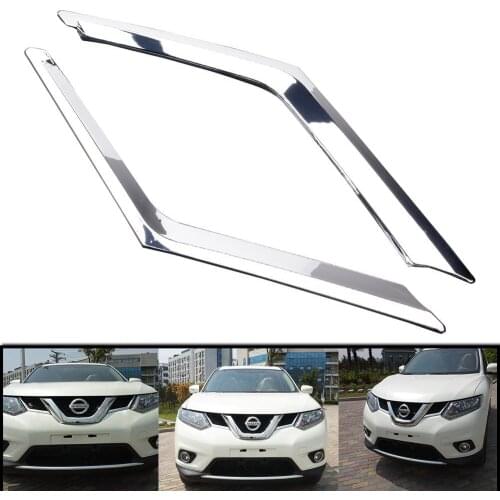 Chrome Front Grill Grille Cover Trims Fit For Nissan Rogue X-Trail 2014 2015 2016