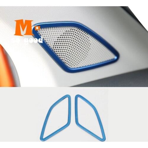 Stainless Black/Blue/Sliver For Skoda Karoq Car Interior A Pillar Speaker Sound Horn Deco Frame Cover Trim 2017 2018 Accessories