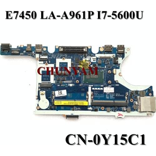 NEW ZBU10 LA-A961P FOR DELL Latitude E7450 7450 Laptop Motherboard CN-0Y15C1 Y15C1 Mainboard 100% tested WORKING PERFECT