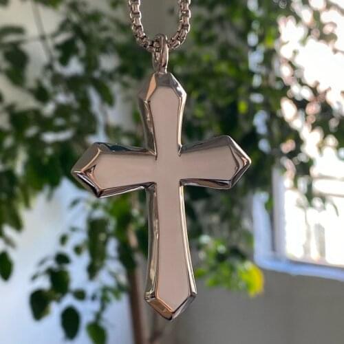 Christian cross pendants necklace 316 stainless steel heavy big cross necklaces Jesus Jewelry for men women