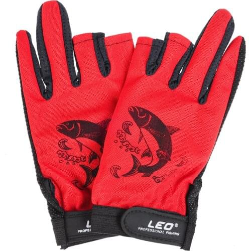 1 Pair 3 Fingerless Fishing Gloves Breathable Quick Drying Anti-slip Fishing Gloves Outdoor Sports Cycling Camping Running