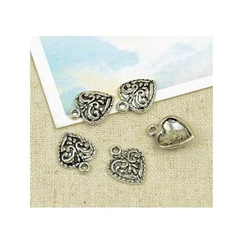 Zinc alloy pendant jewelry accessories diy handmade material charms Small peach heart pendant