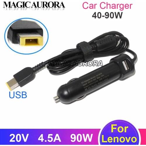 Portable Laptop Car Charger 20V 4.5A 3.25A 40-90W DC Adapter For Lenovo ThinkPad T440 S3 E431 E531 E431 E360 E431 E531 E431 E360