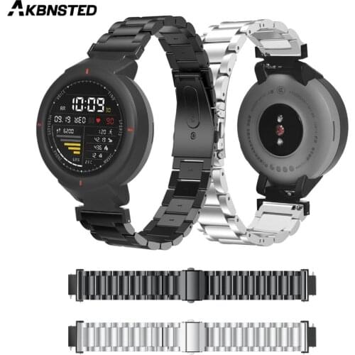 AKBNSTED Replacement Stainless Steel Bracelet For Huami Amazfit Verge Strap Watch Wristband Strap Metal Bracelet Accessories