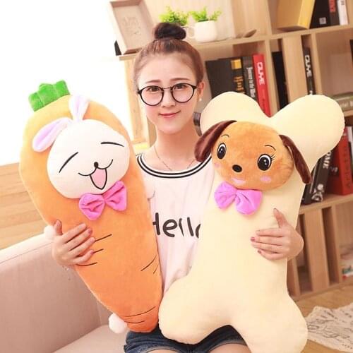 Creating Animal Food Pillow Cat Monkey Banana Carrot Boy Long Pillow Furry Doll Birthday Gift