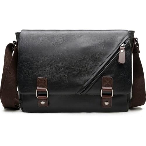 Crossbody Bag for Men Bags Casual Man Messenger Bag Designer Black Leather Fashion Male Bag Vintage Business Shoulder Bag