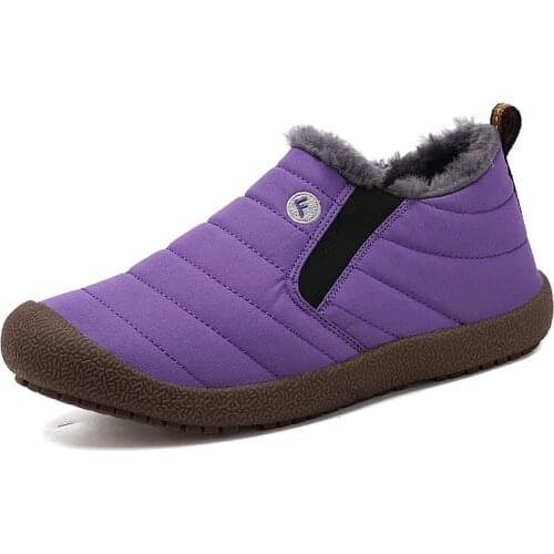 Winter Women Shoes Loafers Warm Plush Fur Sneakers Winter Female Slip On Flat Casual Shoes Waterproof Ultralight Footwear