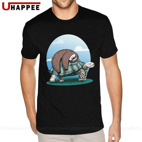 Funny Sloth And Turtle Tshirt for Men Make Your Own Short Sleeve 100 Cotton Round Neck Tees Shirt