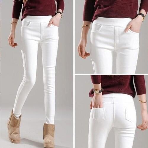 Women Pants Winter White Pants Pants Stretch Womens Pencil Pants High Waist Female Skinny Pants Pantalones De Mujer