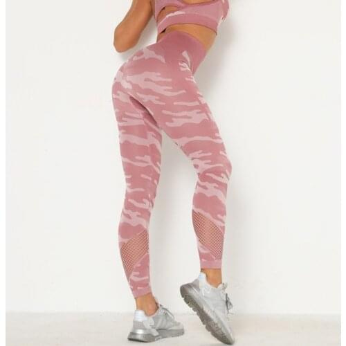 Women Sports Trousers Camo Seamless Leggings High Waist Booty Leggings Scrunch Leggings Yoga Pants Compression Pants Lady