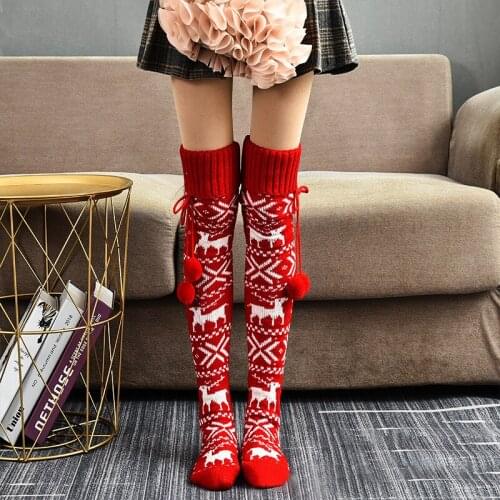 Women Knitted Socks High Over The Knee Socks Lady Lovely Warm Comfortable Thick Long Socks Winter Christmas Stockings Xmas Gifts