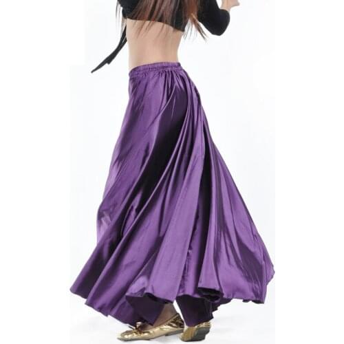 Belly Dance Skirt Women Belly Dance Costume Flamenco Ruffles Big Swing Skirts Maxi Full Dress Dancer Performance Solid Color
