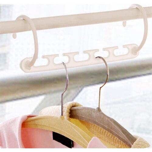 1Pc Hot Portable Space Saving Hanger Racks Plastic Cloth Hanger Hook Magic Clothes Storage Hanger with Hook Closet Organizer
