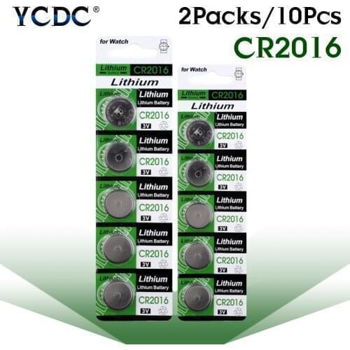 10Pcs 3V DL2016 KCR2016 CR2016 LM2016 Disposable Button Coin Cells Lithium Battery For Watch Remote Control