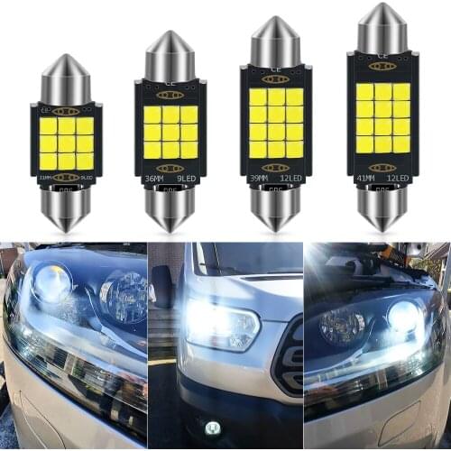 10pcs Festoon C5W 31/36/39/ 41mm 3030smd With Lens LED Canbus No Error Auto Reading Styling Light Lamps Dome Car Bulb 12V White