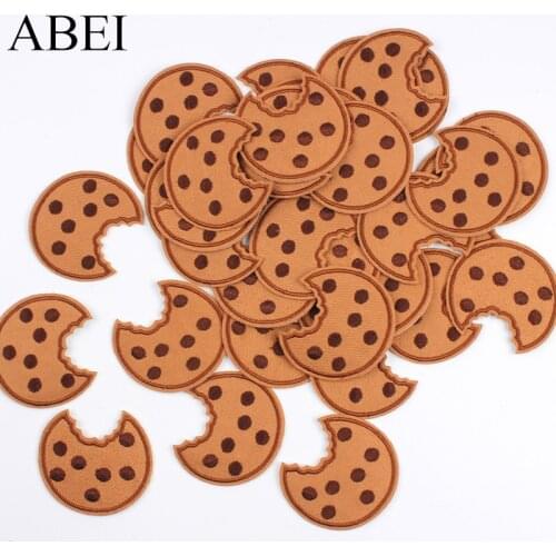 10pcs/lot Iron-on Biscuit Patches Cartoon cake stickers DIY pacthwork Handmade sewing crafts Jean Coat Sweater Dress Decoration