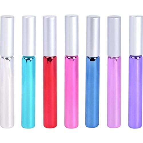 100pcs/lot 10ml UV glass oil bottle Colorful Empty Glass essential Oil bottles vials sample roller container