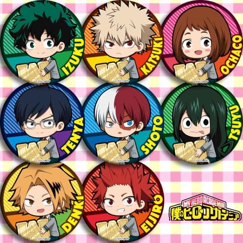 58MM Japan Anime My Boku No Hero Academia Midoriya Izuku Cosplay Bedge Cartoon Collect Backpack Bag Badge Button Brooch Pin Gift