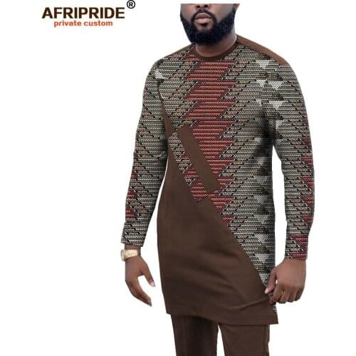 African Outfits for Men Print Shirts and Print Pants Set Dashiki Tracksuit Men African Clothing Sweatsuits AFRIPRIDE A1916058