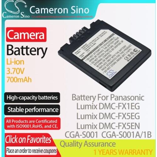 CameronSino Battery for Panasonic Lumix DMC-FX1EG Lumix DMC-FX5EG Lumix DMC-FX5EN Lumix DMC-F1 fits LEICA BP-DC2 camera battery