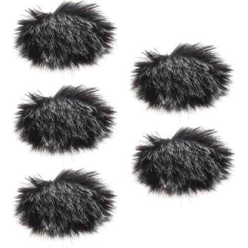 Andoer 1 / 3 / 5-Pack Furry Outdoor Microphone Windscreen Muff Mini Lapel Lavalier Microphone Windshield