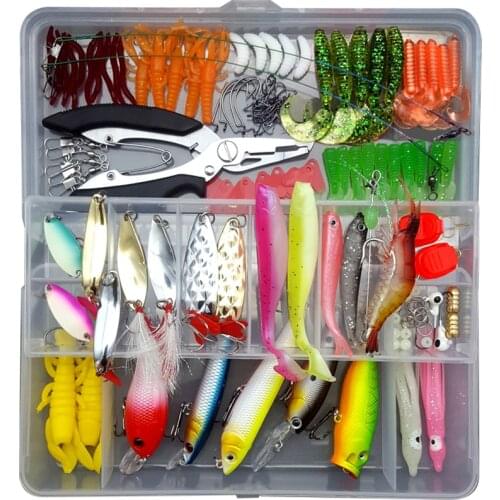 Big Multi Fishing Lure set Wobblers Artificial Mixed Colors styles Soft Fishing Lure Kit Plastic Metal Bait Fishing tackle set